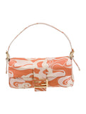 Fendi 2001 Vintage Orange Psychedelic Swirl Baguette Bag