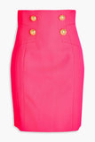 Balmain Fuchsia button embellished wool skirt
