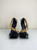 Giuseppe Zanotti black gold chain heels
