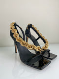 Giuseppe Zanotti black gold chain heels