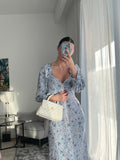 Manera Odevatca blue floral dress