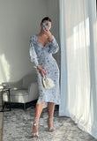 Manera Odevatca blue floral dress